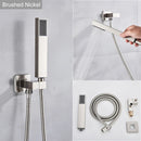 GobekUsa Black ABS Handshower Head with 150cm Stainless Hose - Wall Mounted Faucet Accessory