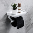 GobekUsa Black Tissue Paper Holder with Phone Stand - Toilet Roll Rack & Storage Box