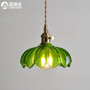 GobekUsa Green Glass Hanging Lamp - Copper Nordic Modern Pendant Lights for Bedroom, Bar, Restaurant