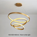 GobekUsa Gold Circle Chandelier Creative LED Lighting Modern Indoor Fixtures