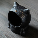 GobekUsa Cartoon Cat Ceramic Ashtray for Household, Living Room - Large Capacity, Anti-Fly Ash