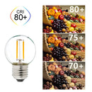 GobekUsa LED String Lights Retro Edison E27 Bulbs 2PCS G40 1W Warm White 2700K