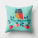 GobekUsa Cute Owl Cushion Pillow Cover for Home Sofa Bedroom Decor