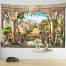 GobekUsa Garden Landscape Wall Tapestry: Boho Hippie Wizardry Psychedelic Home Decor