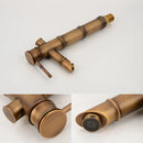 GobekUsa Antique Brass Bamboo Basin Faucet Single Handle Hot Cold Water Tap