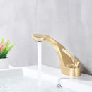 GobekUsa Brushed Gold Basin Faucet: Modern Brass Deck Mount Bathroom Mixer Tap