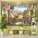 GobekUsa Garden Landscape Wall Tapestry: Boho Hippie Wizardry Psychedelic Home Decor