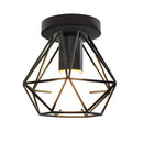 GobekUsa Iron Frame Cage Ceiling Light Fixture Modern Retro Cafe Loft Aisle Lampshade