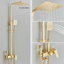 GobekUsa Gold Wall Mounted Bathroom Shower System Kit with 4-way Mixer