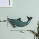 GobekUsa Dolphin Fish Ocean Background Ceramic Wall Decoration for Children's Room