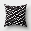 GobekUsa Geometric Star Print Pillow Cover for Home Decor - Black & White Square Texture