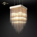 GobekUsa Cascada LED Glass Chandelier: Stylish Square Pendant Light for Home Decor