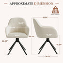 Swivel Dining Chairs Set of 2 — Beige Linen Tufted with 360° Rotation & Ergonomic Backrest