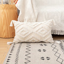 GobekUsa Ivory Cotton Loop Tufted Cushion Cover for Home Decoration