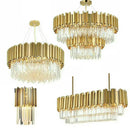 GobekUsa Crystal LED Chandelier: Adjustable Metal Hanging Lamp for Living Room, Dining, Bedroom