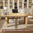Extendable Solid Wood Rectangular Dining Table — Seats 10, Modern Farmhouse