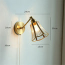 GobekUsa Copper Wall Sconce Glass Nordic Wall Lamp LED Pull Chain Switch