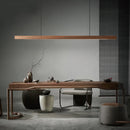 GobekUsa Black Walnut Log Strip Pendant Light for Dining Room, Office, and Bar