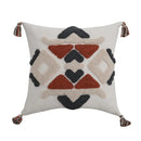 GobekUsa Boho Style Embroidered Pillow Cover with Tassels for Living Room & Bedroom