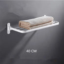 GobekUsa Aluminum Towel Rack: Movable Bath Holder, Black/White, 40/50/60 CM