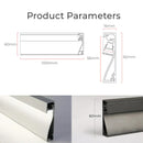 GobekUsa LED Skirting Line Strip Light Aluminum Profile with Milky Cover - 1-10pcs/Lot