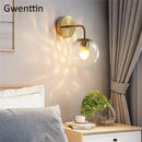 GobekUsa Gold Glass Ball Wall Lamp | Nordic Mirror Sconce Indoor Lighting