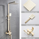 GobekUsa Brushed Gold Shower Mixer with Rotating Tub Spout and 8" Rainfall Head