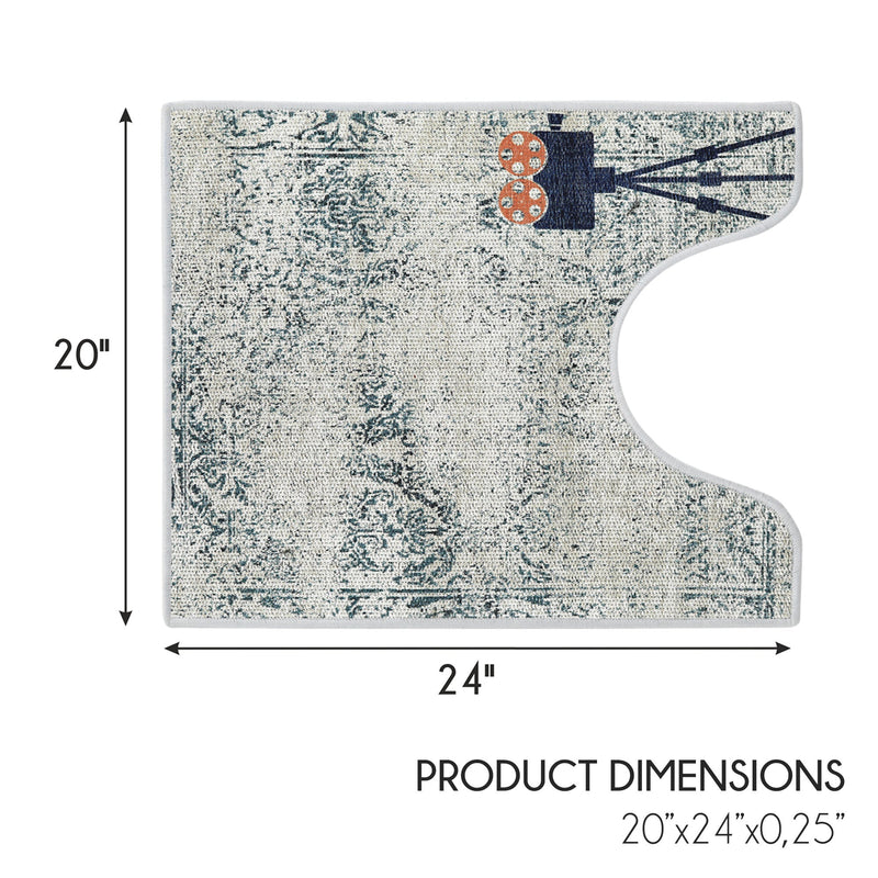 Los Angeles Design U Shape Bathroom Rug | 20”x24" | Multicolor