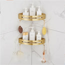 GobekUsa Brushed Gold Bathroom Set: Shelf, Towel Rack, Holder, Toilet Brush - Bath Hardware