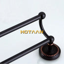 GobekUsa Antique Black Brass Double Towel Bar 30-60cm - YT-12298-H