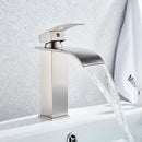 GobekUsa Black Brass Bathroom Waterfall Sink Faucet Hot&Cold Mixer Vanity Tap Deck Mounted