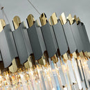 GobekUsa Art Deco Golden Crystal Chandelier LED Hanging Lamp
