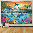 GobekUsa 3D Underwater World Mandala Yoga Mat Home Decoration Tapestry Hippie Sofa Blanket