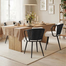 Dining Chairs Set of 4 with Teddy Upholstery & Fleece Cushion — Ergonomic Armchairs for Home, Office & Hotel