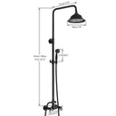 GobekUsa Dual Handle Black Shower Set Faucet with Rainfall Shower Mixer Tap