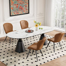 Upholstered Ribbed Dining Chairs, Set of 4 — Modern Design with Metal Legs