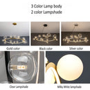 GobekUsa Glass Chandelier Lamp Kitchen Island Hanging Light Black Gold Silver G9 LED