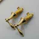 GobekUsa Golden Plated 2-Handle Bathroom Faucet Wall Mount Waterfall Basin Mixer