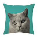 GobekUsa Cute Cat Face Decorative Cushion Cover Soft Linen Pillow for Home Sofa