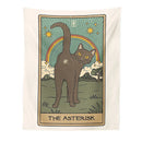 GobekUsa Cat Divination Tarot Card Tapestry Moon Phase Wall Hanging Décor