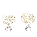 GobekUsa Crystal Metal Golden Coral Handicraft Home Decor for Modern Living Space