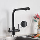GobekUsa Black Kitchen Faucet with Rotatable Water Purification Feature