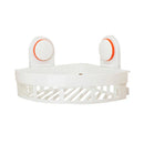 GobekUsa ABS Bathroom Shelf: Wall Mounted Suction Cup Corner Basket Holder & Shower Shelf