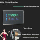 GobekUsa LCD Black LED Rainfall Shower Panel with 5 Massage Jets Wall Mount
