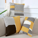 GobekUsa Geometric Embroidery Pillow Cover 45x45cm/30x50cm Yellow Pink Abstract Design