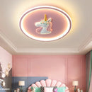 GobekUsa Cartoon Kids Ceiling Lights Remote Control Chandelier 56W Blue Pink 220V