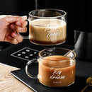 GobekUsa Creative Alphabet Glass Juice Cup with Handle | Personalized Office Tea and Dessert Cup