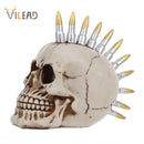 GobekUsa 15cm Resin Skull Head Bullet Handicraft Decor Statue Halloween Props