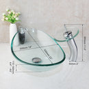GobekUsa Glass Waterfall Tap Hand-Painted Basin Mixer Faucet Chrome Lavatory Sink