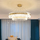 GobekUsa Circular Double-layer Crystal Chandelier for Living Room Dining Room Led Pendant